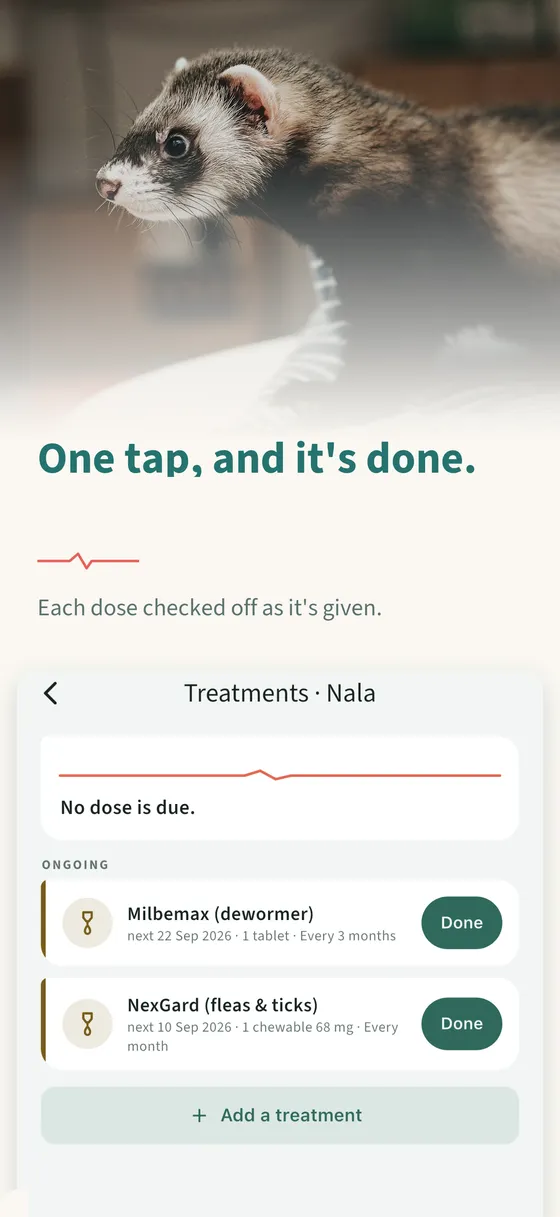 Panel 2 — One tap, and it's done.