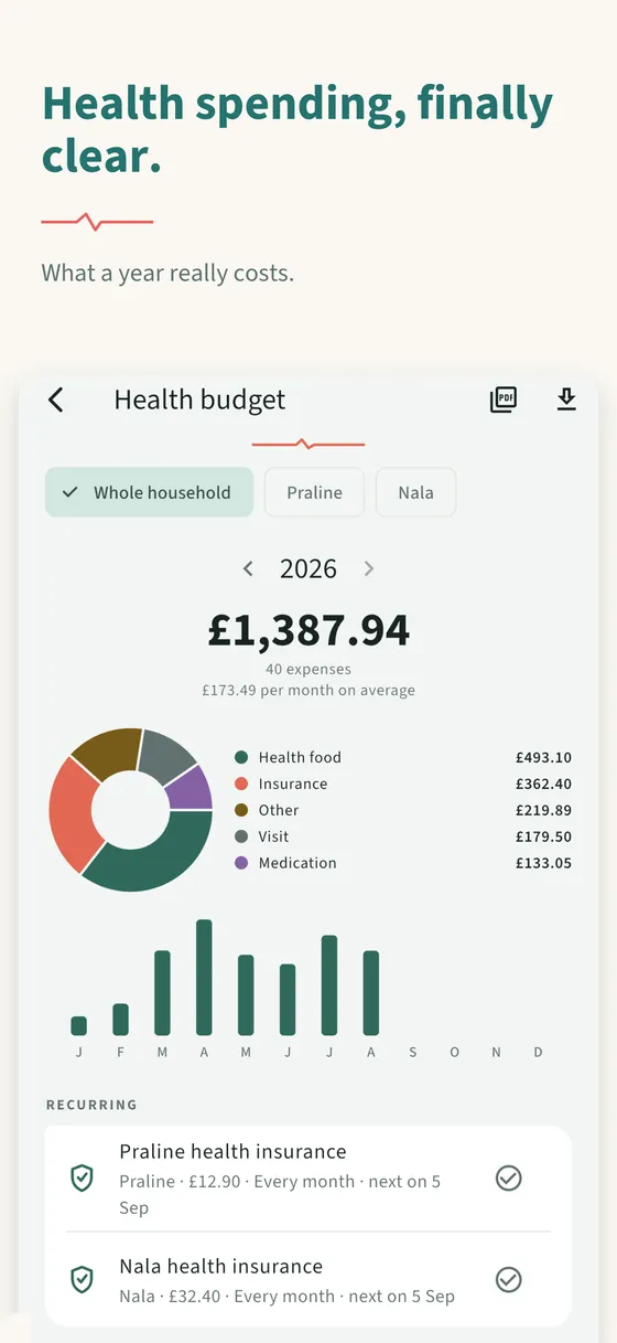 Panel 6 — Health spending, finally clear.