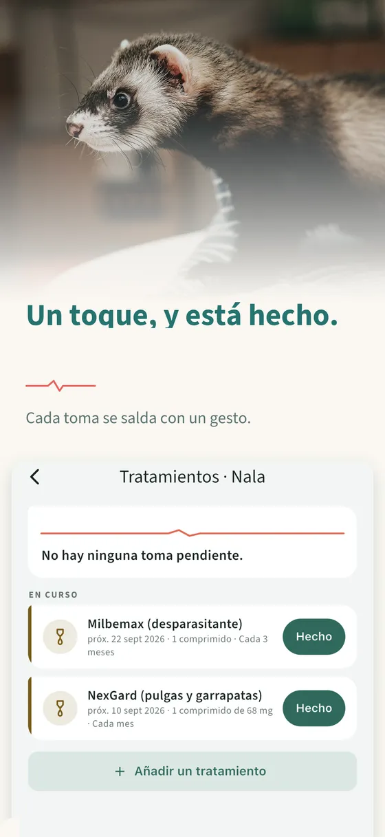 Panel 2 — Un toque, y está hecho.