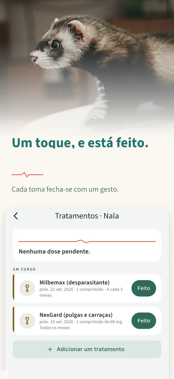 Painel 2 — Um toque, e está feito.